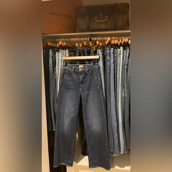 MOTHER Denim - MOTHER Dark Blue Wide Leg Trouser Jeans